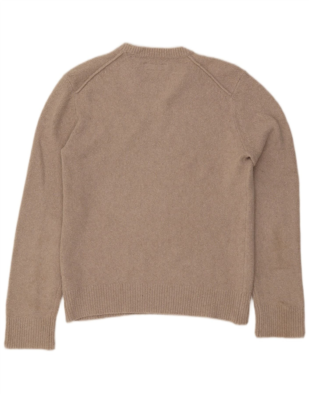 ALL SAINTS Jersey de cuello redondo para hombre pequeño algodón beige