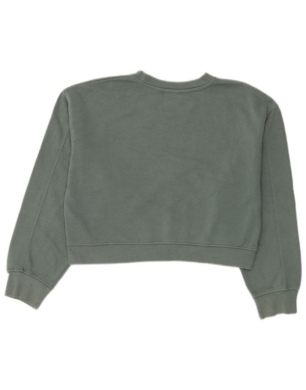 Zara Mujer Crop Sudadera Extragrande Jersey UK 44 Algodón Verde Medio
