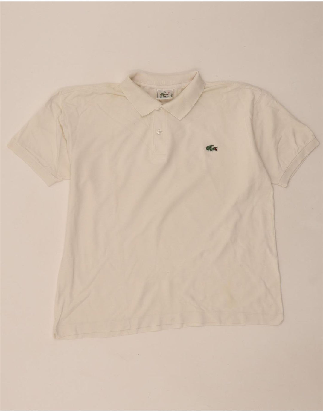 LACOSTE Polo para hombre talla 4 mediano algodón blanco