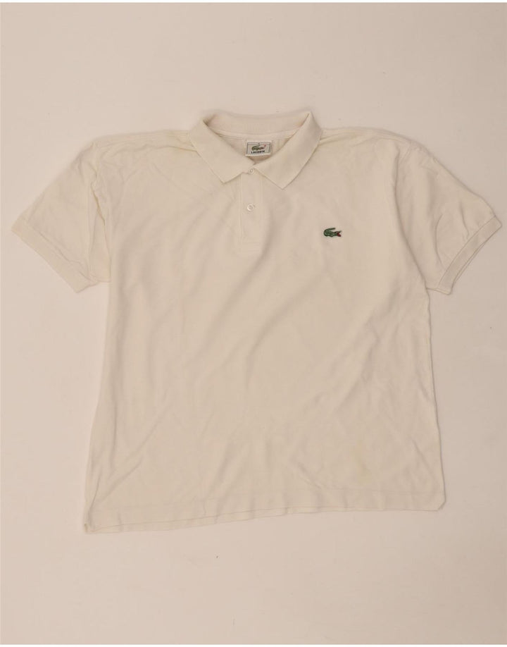 LACOSTE Polo para hombre talla 4 mediano algodón blanco