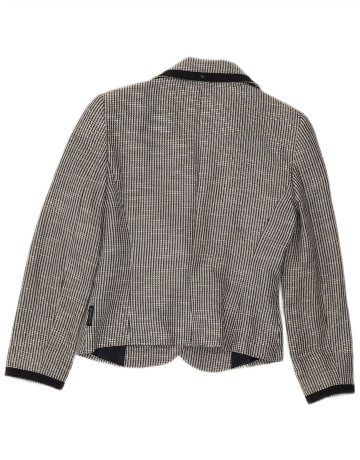 ARMANI JEANS Chaqueta tipo blazer de 2 botones para mujer EU 38 Gris medio a rayas
