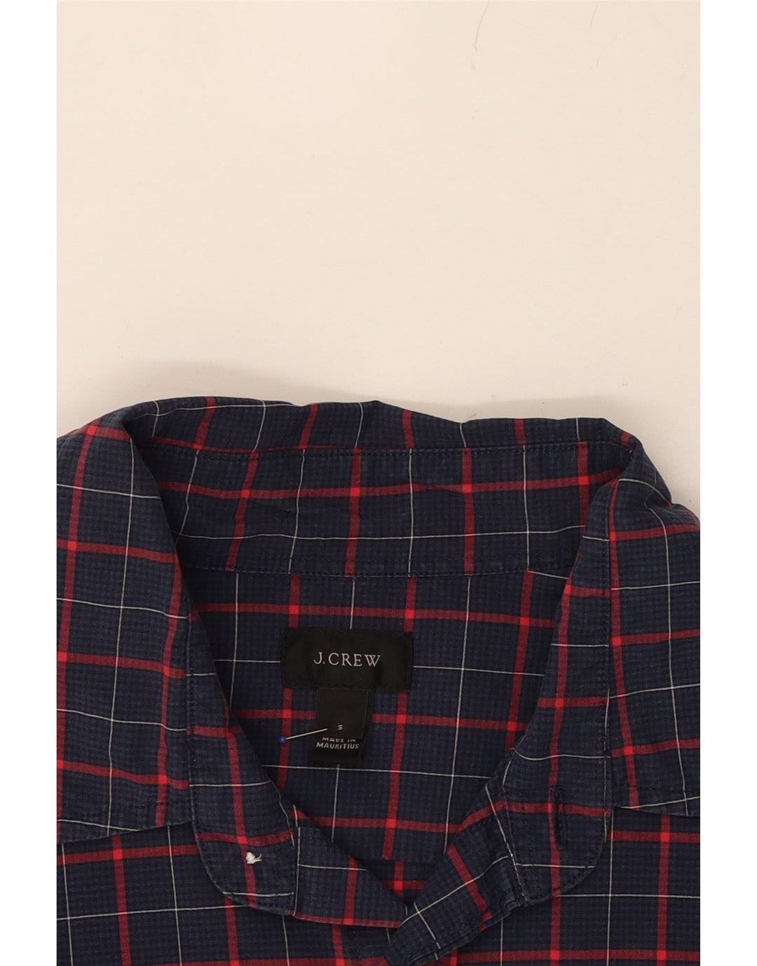 J. CREW Mens Shirt Small Navy Blue Check Cotton Vintage J. Crew and Second-Hand J. Crew from Messina Hembry 