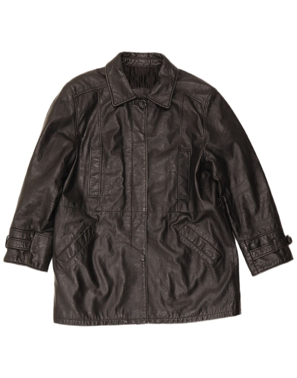 Lavorazione Artigiana Abrigo de cuero para mujer IT 46 Large Black