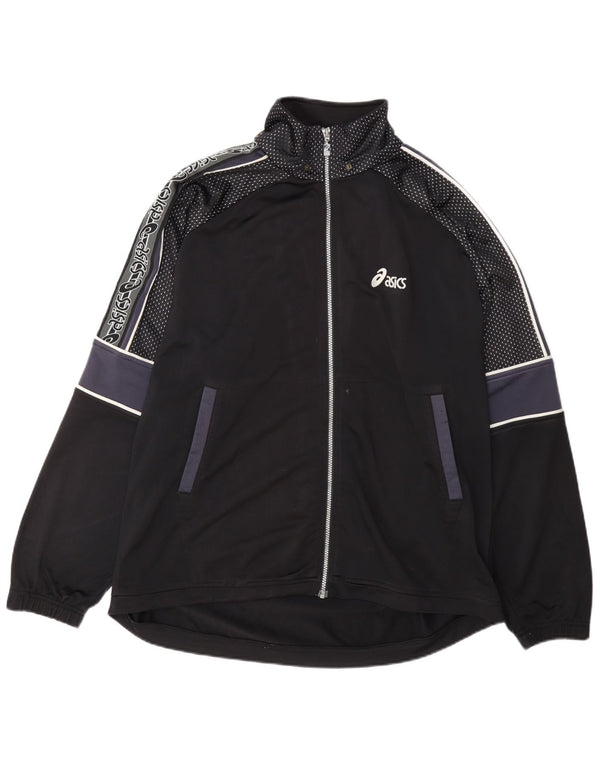 Asics Hombre Regular Fit Chándal Top Chaqueta XL Negro Colorblock