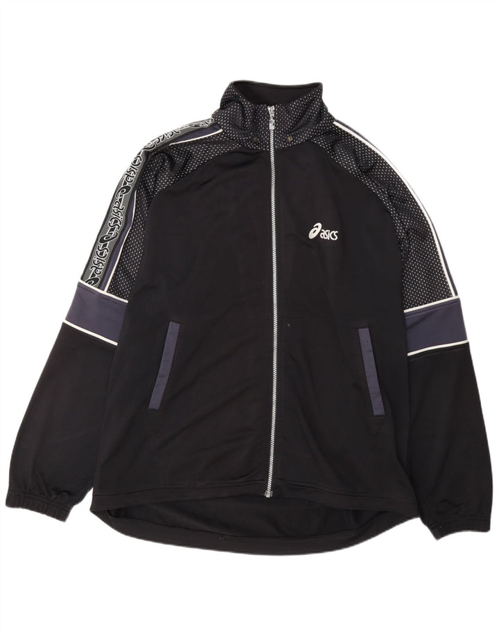 Asics Hombre Regular Fit Chándal Top Chaqueta XL Negro Colorblock