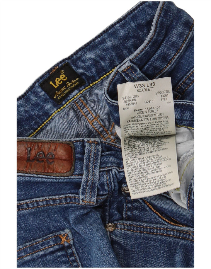 LEE Mujer Scarlett Skinny Jeans W33 L30 Algodón Azul
