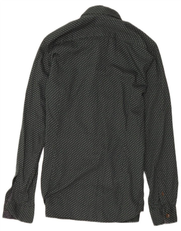 Ted Baker Camisa para hombre Talla 2 Pequeña Algodón geométrico verde