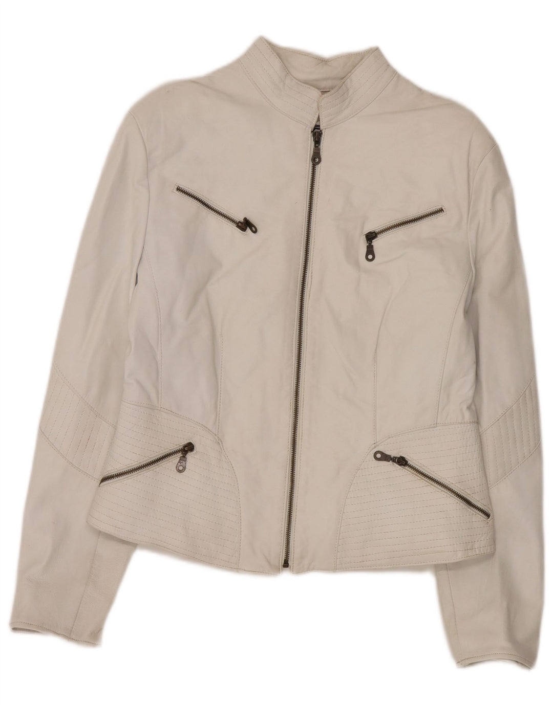 Schegge Chaqueta de cuero para mujer IT 52 2XL Blanco