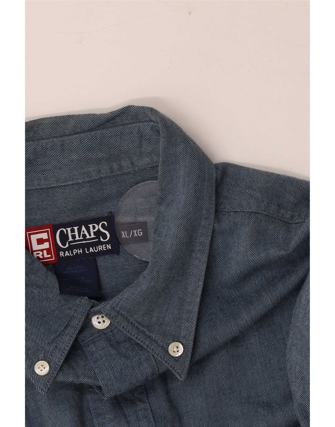 Chaps Ralph Lauren Camisa Hombre XL Algodón Azul