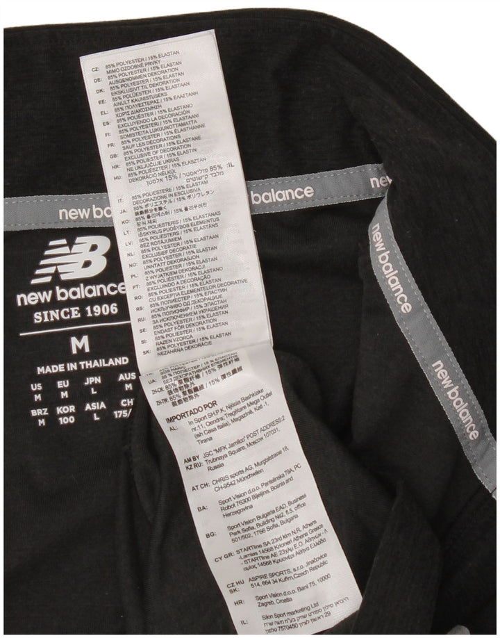 New Balance Hombre Zip Neck Jersey Chándal Top Mediano Negro Moteado
