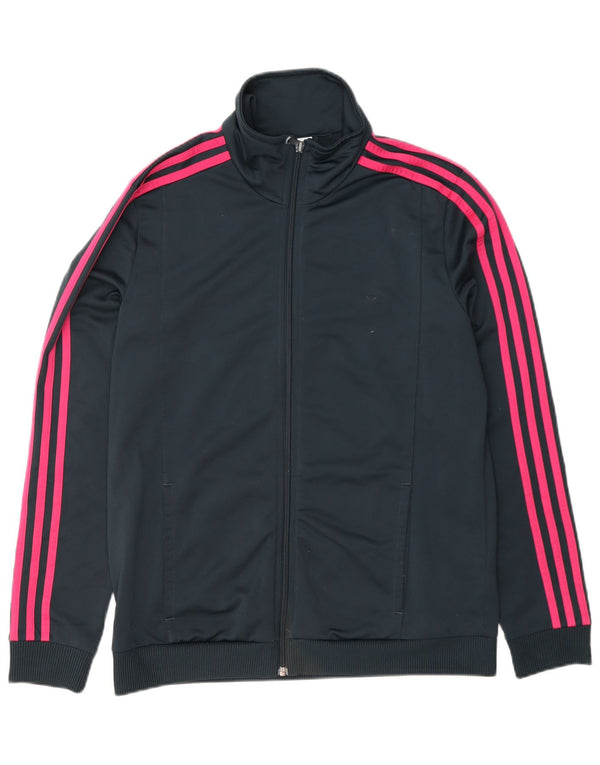 Adidas Mujer Chándal Top Chaqueta UK 12/14 Medio Azul Marino Poliéster