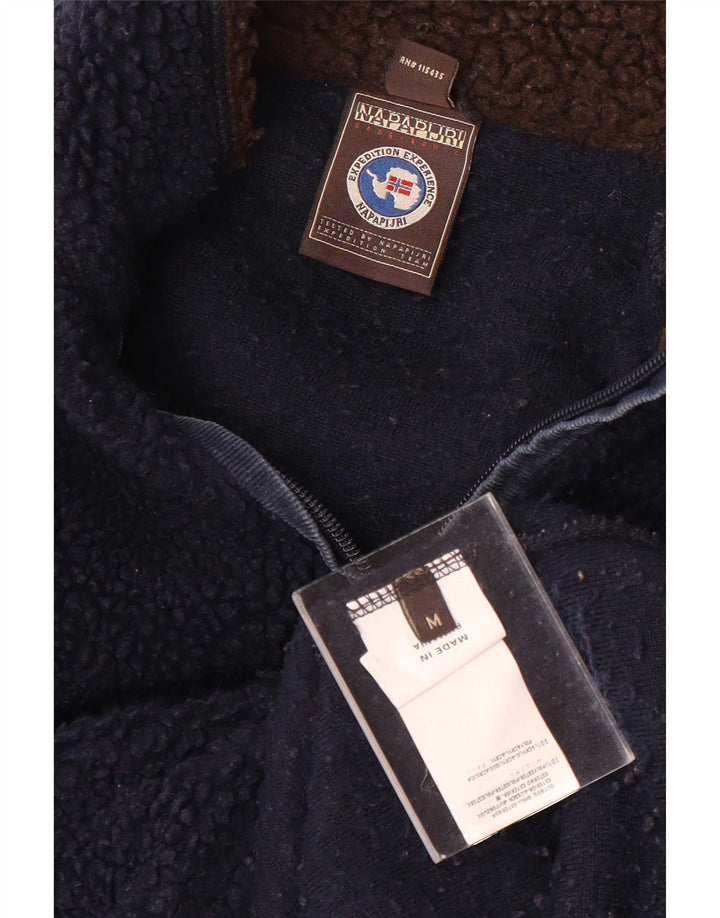 Napapijri Jersey de forro polar con cuello y cremallera gráfico para hombre Poliéster azul marino medio