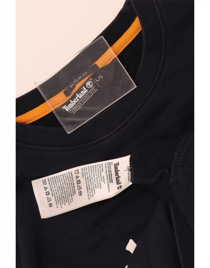 Timberland Hombre Graphic Regular Fit Sudadera Jumper Grande Azul Marino