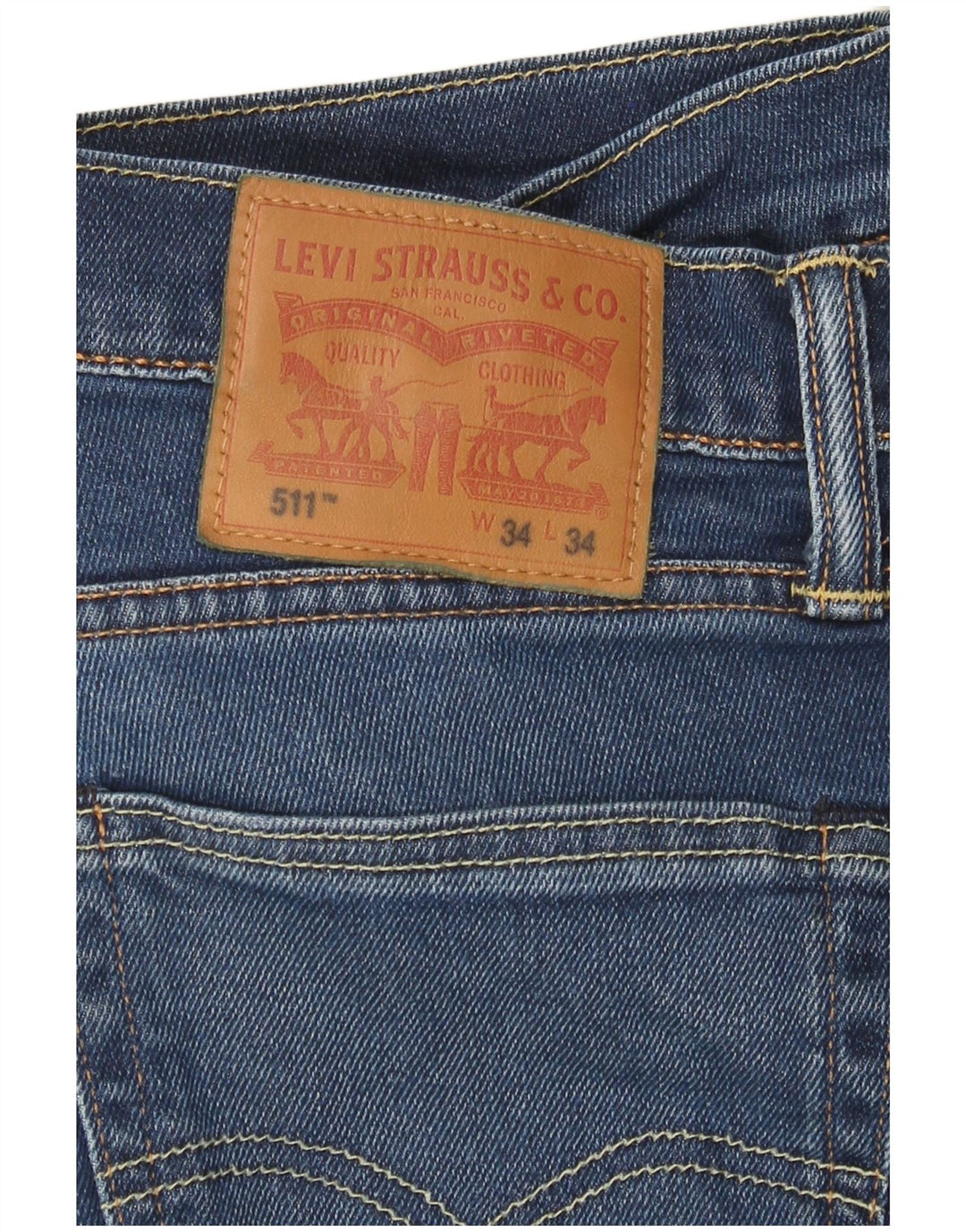 Levi's Hombre 511 Slim Jeans W34 L34 Algodón Azul