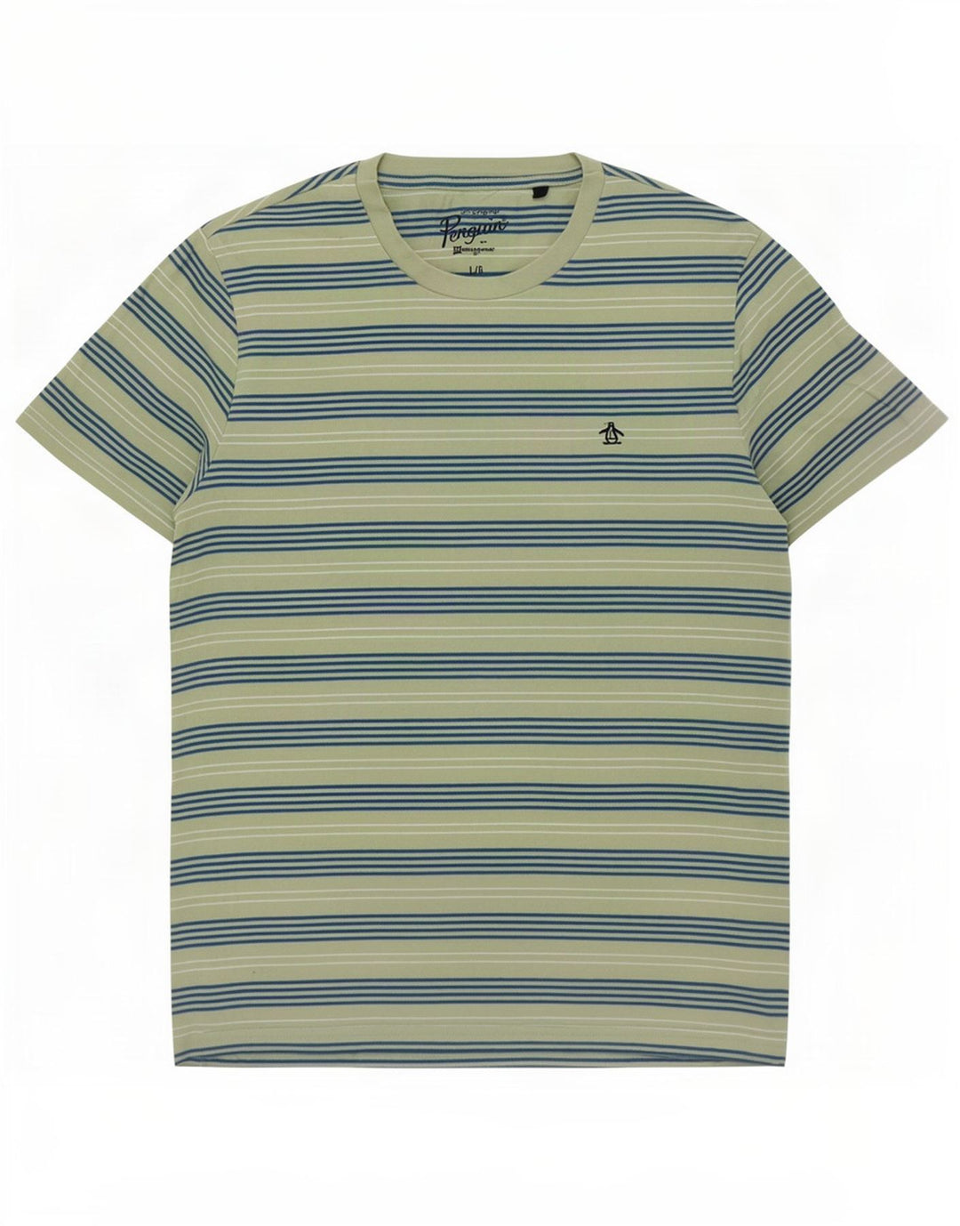 Penguin - Camiseta para hombre, talla grande, color verde a rayas