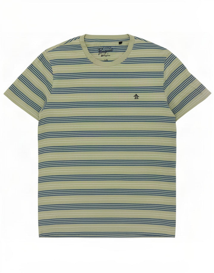 Penguin - Camiseta para hombre, talla grande, color verde a rayas