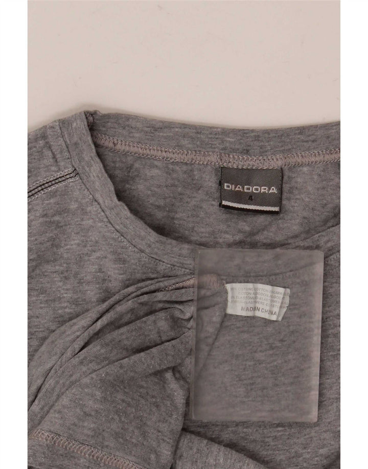 Diadora Hombre Camiseta Top Algodón Moteado Gris Medio