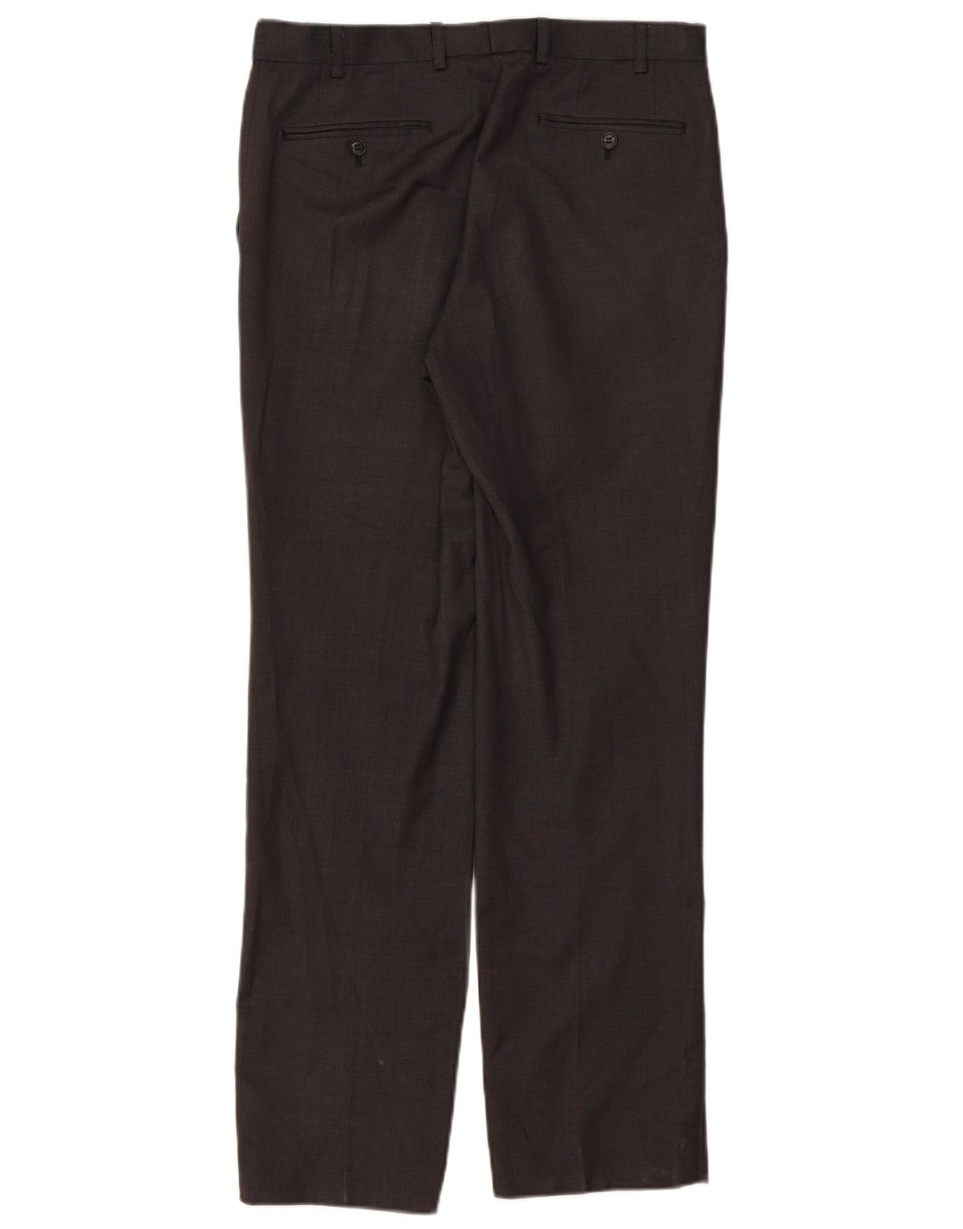 Marks & Spencer Pantalón de traje recto para hombre W32 L33 Lana gris