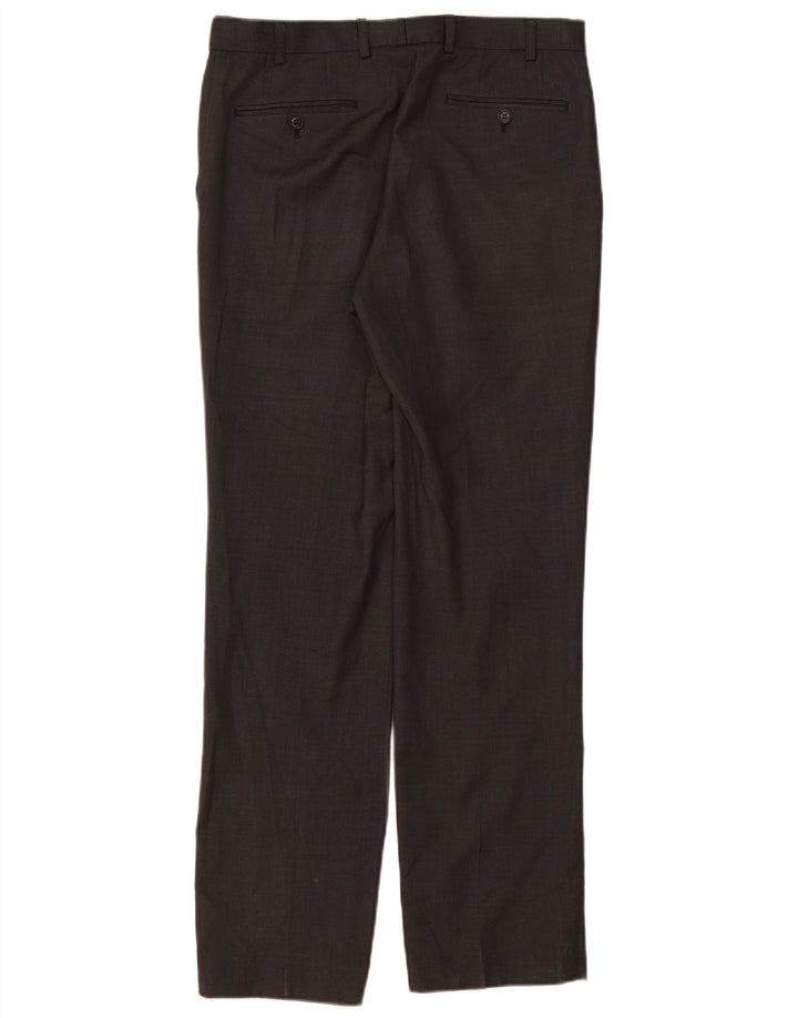 Marks & Spencer Pantalón de traje recto para hombre W32 L33 Lana gris