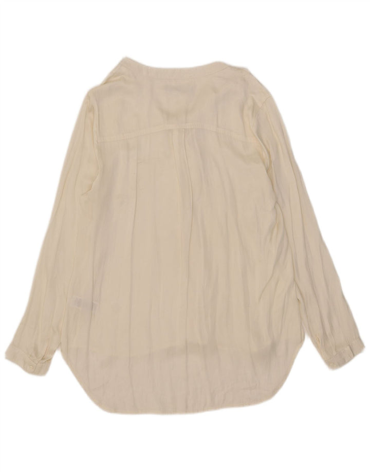 Marks & Spencer Blusa de Manga Larga con Volantes en la Parte Delantera para Mujer UK 40 XL Beige