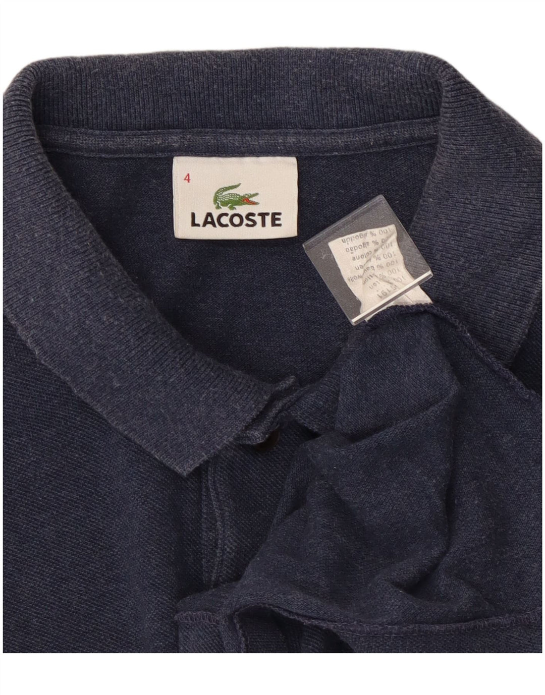 Polo Lacoste para hombre talla 4 mediano algodón azul marino