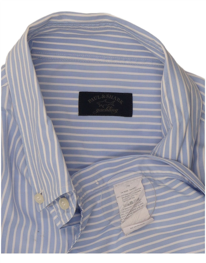 Paul & Shark Camisa para hombre 2XL Algodón a rayas azules
