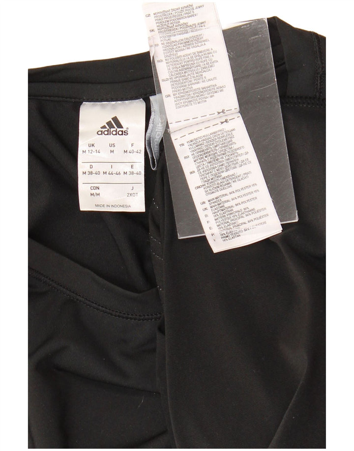 ADIDAS Mujer Climalite Camiseta Top UK 12/14 Mediano Negro Poliéster