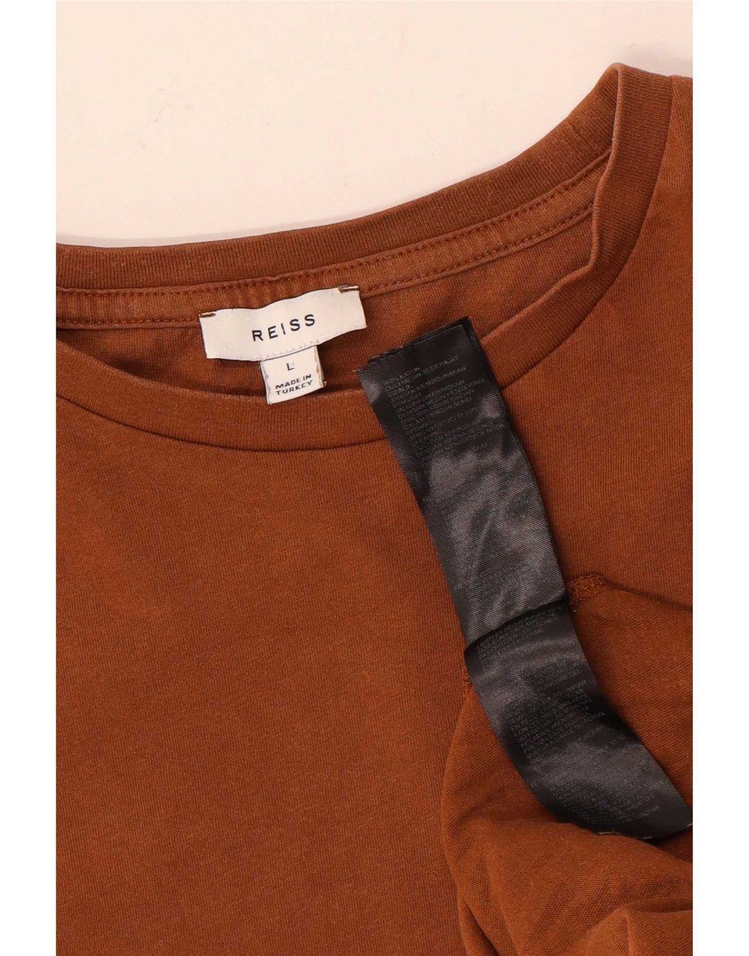 Camiseta Reiss Mujer Top Grande Marrón Algodón