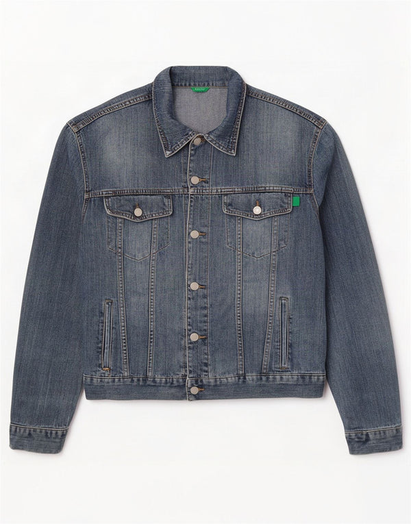 Benetton Chaqueta Vaquera Hombre UK 40 Large Algodón Azul