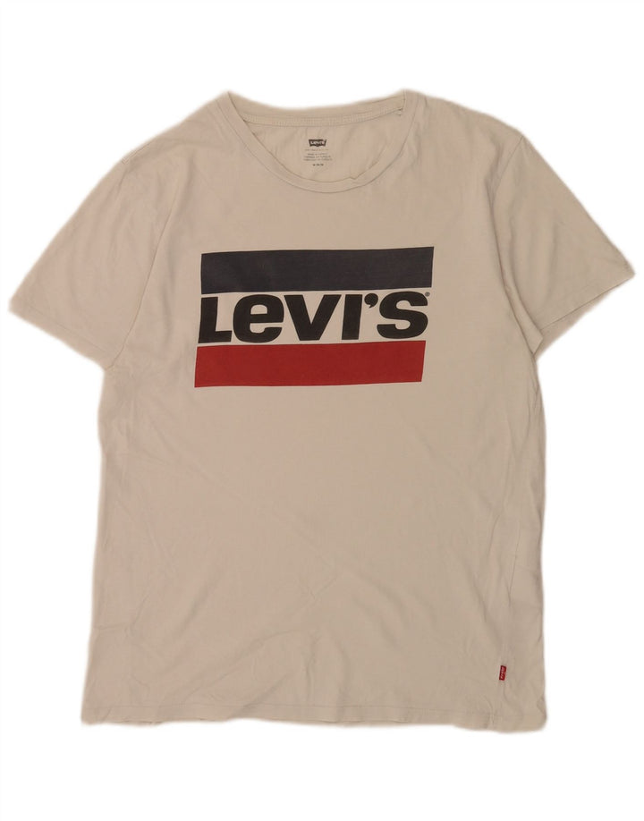 Levi's Camiseta gráfica para hombre Top mediano de algodón con bloques de color blanco