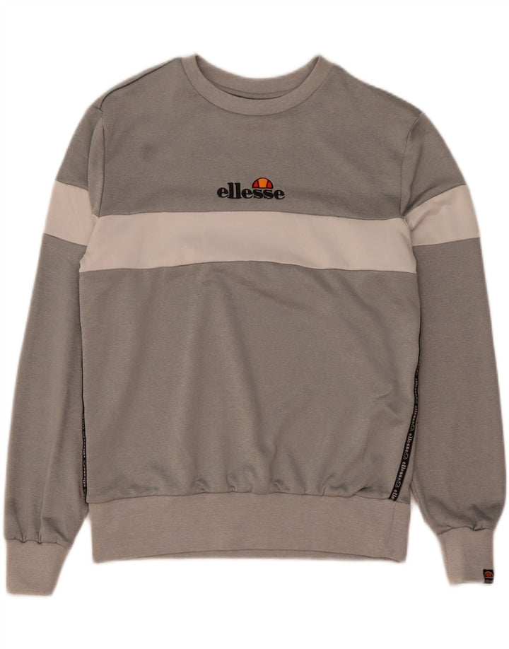 Ellesse Hombre Sudadera Gráfica Jersey De Poliéster Color Block Gris Medio