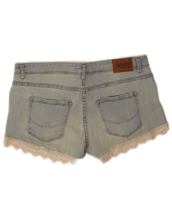 Shorts Vaqueros Superdry Mujer W28 Algodón Azul Medio