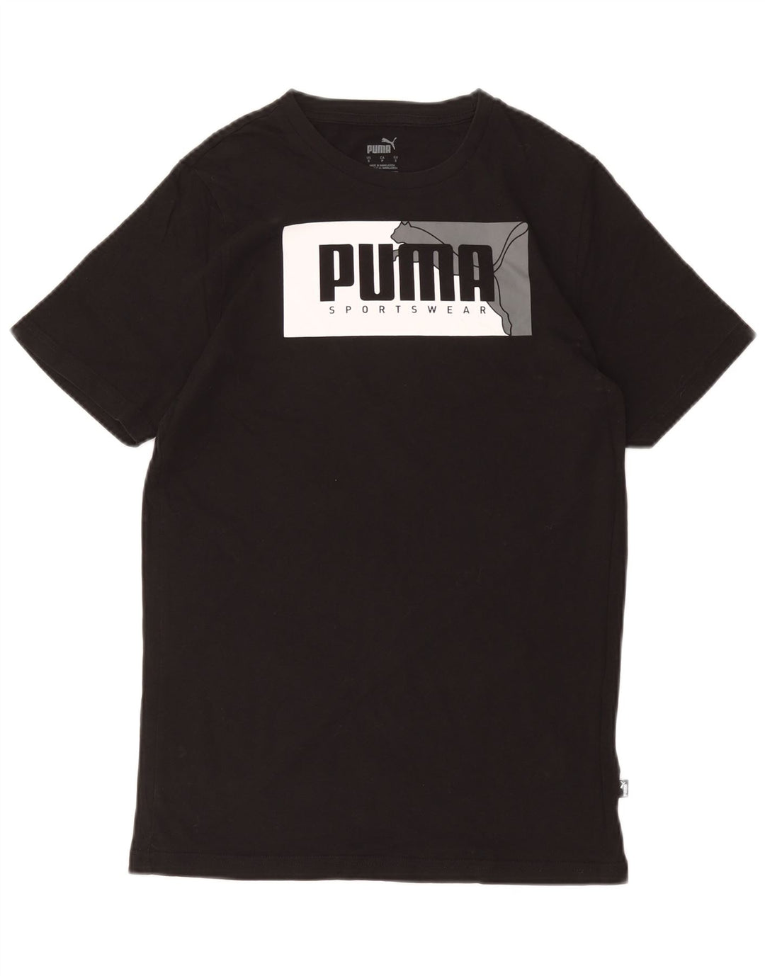 PUMA Camiseta gráfica para hombre Top Small Black Cotton