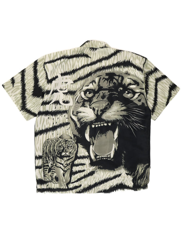 Camisa de manga corta con gráfico vintage para hombre 2XL Poliéster con estampado animal verde