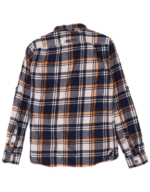 Superdry Camisa De Franela De Algodón A Cuadros Azul Marino Mediano