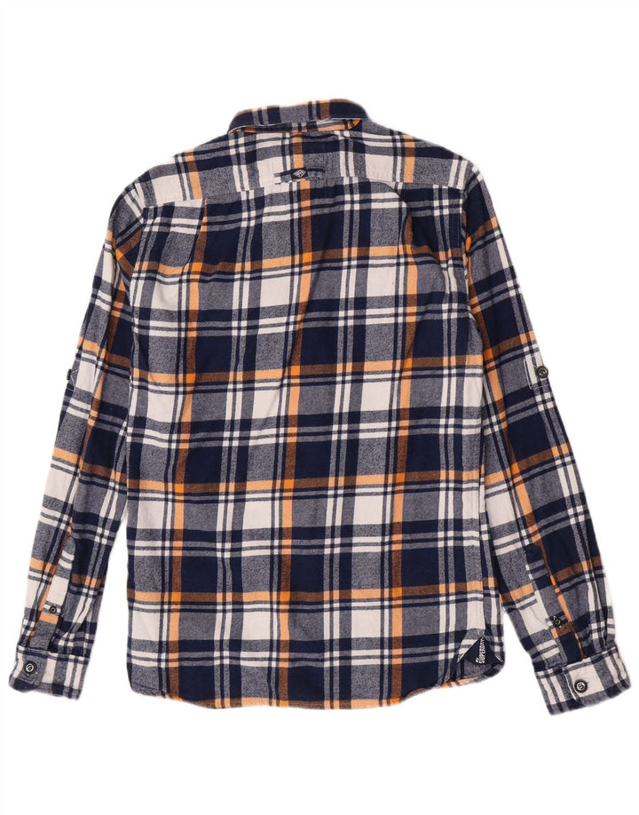 Superdry Camisa De Franela De Algodón A Cuadros Azul Marino Mediano