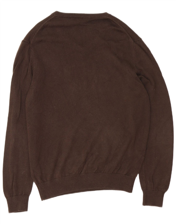 Crew Clothing - Jersey con cuello en V para hombre, algodón marrón medio