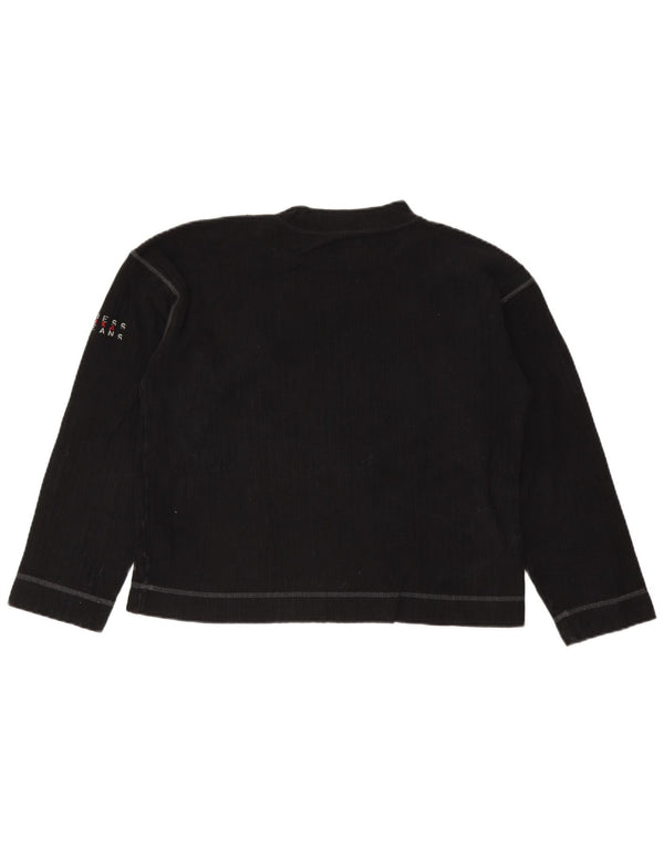 Guess Top Mujer Manga Larga UK 44 Medio Algodón Negro