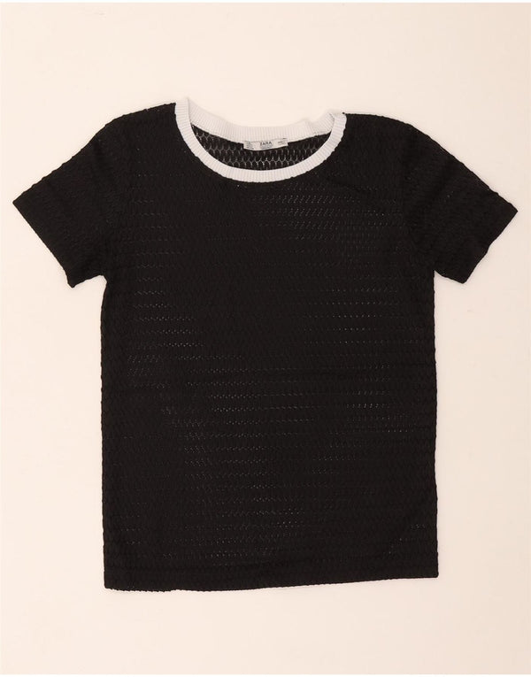 Zara Camiseta transparente para mujer Top UK 10 Small Black