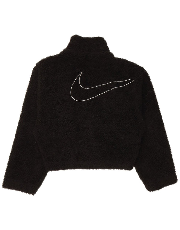 Nike Chaqueta de forro polar extragrande con gráfico para mujer UK 6 XS Poliéster negro
