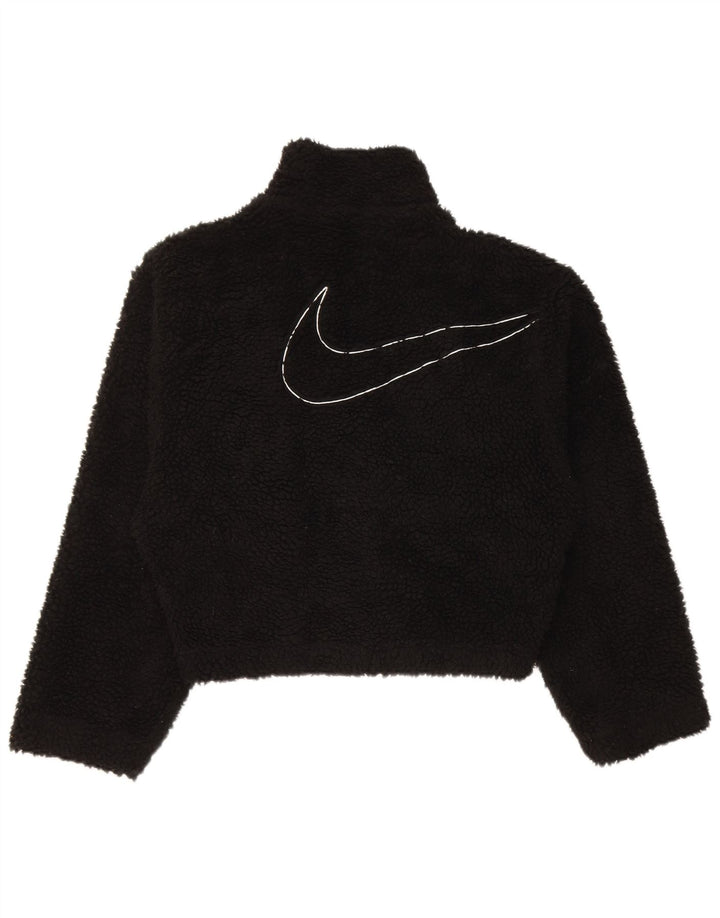 Nike Chaqueta de forro polar extragrande con gráfico para mujer UK 6 XS Poliéster negro