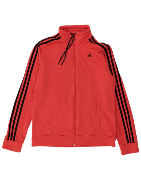 Adidas Mujer Climalite Chándal Top Chaqueta Reino Unido 16/18 Grande Rojo Poliéster