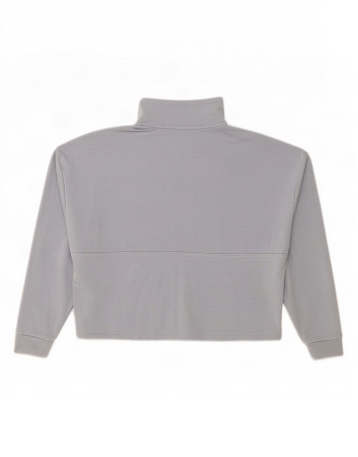 Under Armour Sudadera extragrande con cuello y cremallera para mujer, talla 10, color gris
