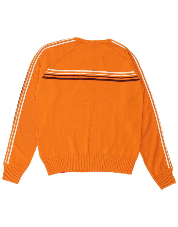 S.Oliver Jersey para Mujer con Cuello Barco UK 40 XL Algodón a Rayas Naranja