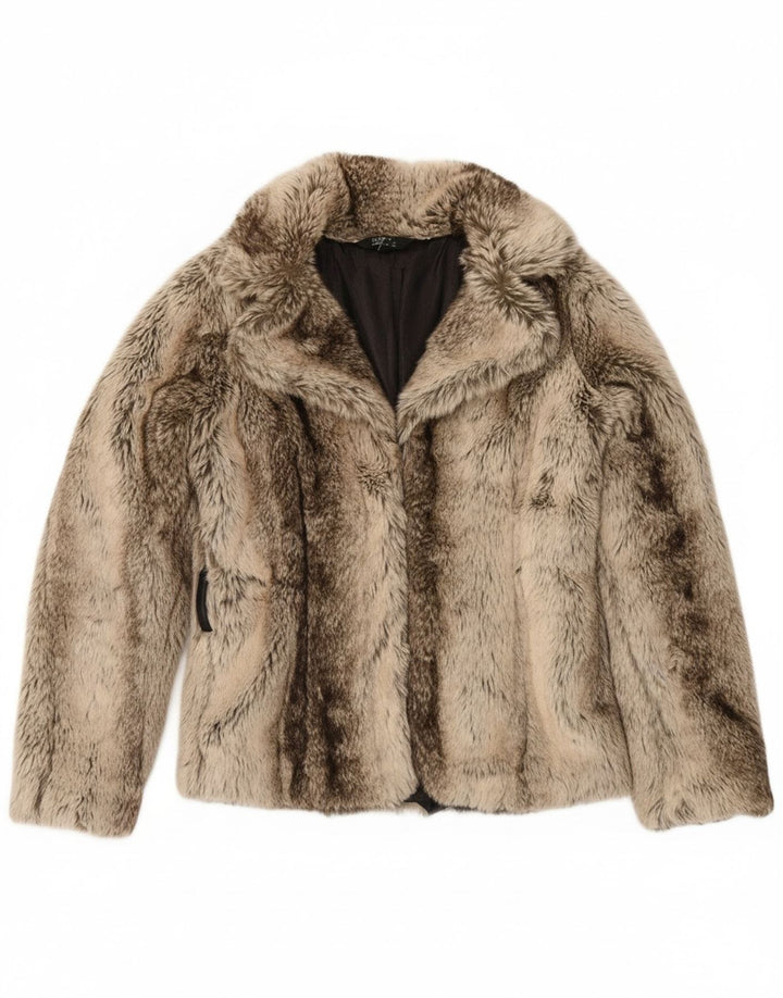 STAR BY JULIEN MACDONALD Womens Jacket UK 8 Small Beige Animal Print