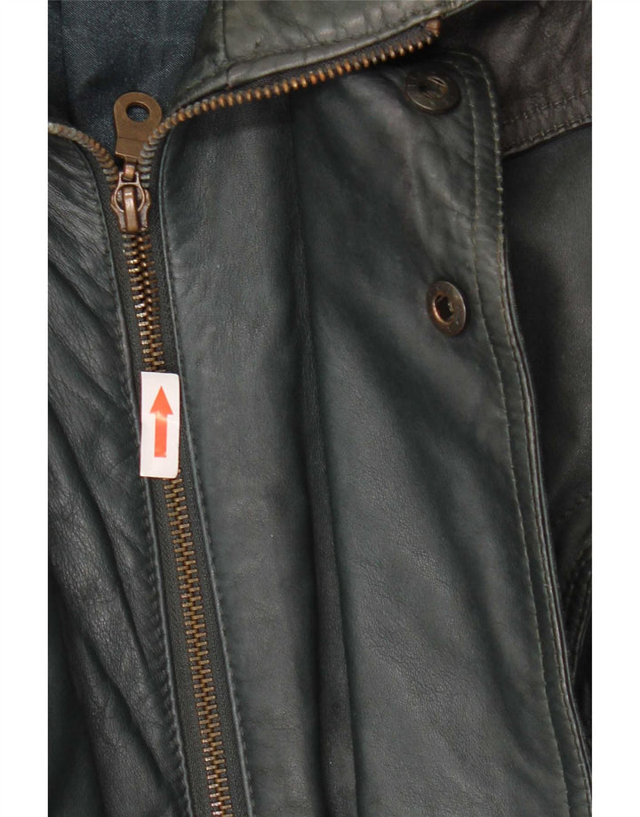 Vintage hombres chaqueta de cuero Reino Unido 40 verde grande