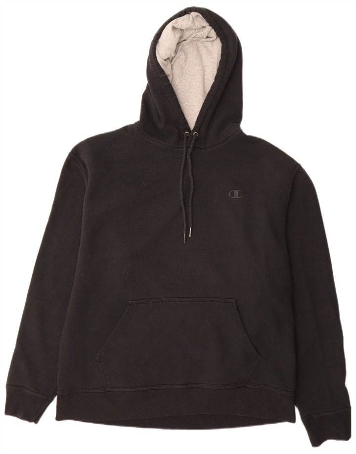 Champion Sudadera Con Capucha Para Hombre Jersey Grande De Algodón Negro
