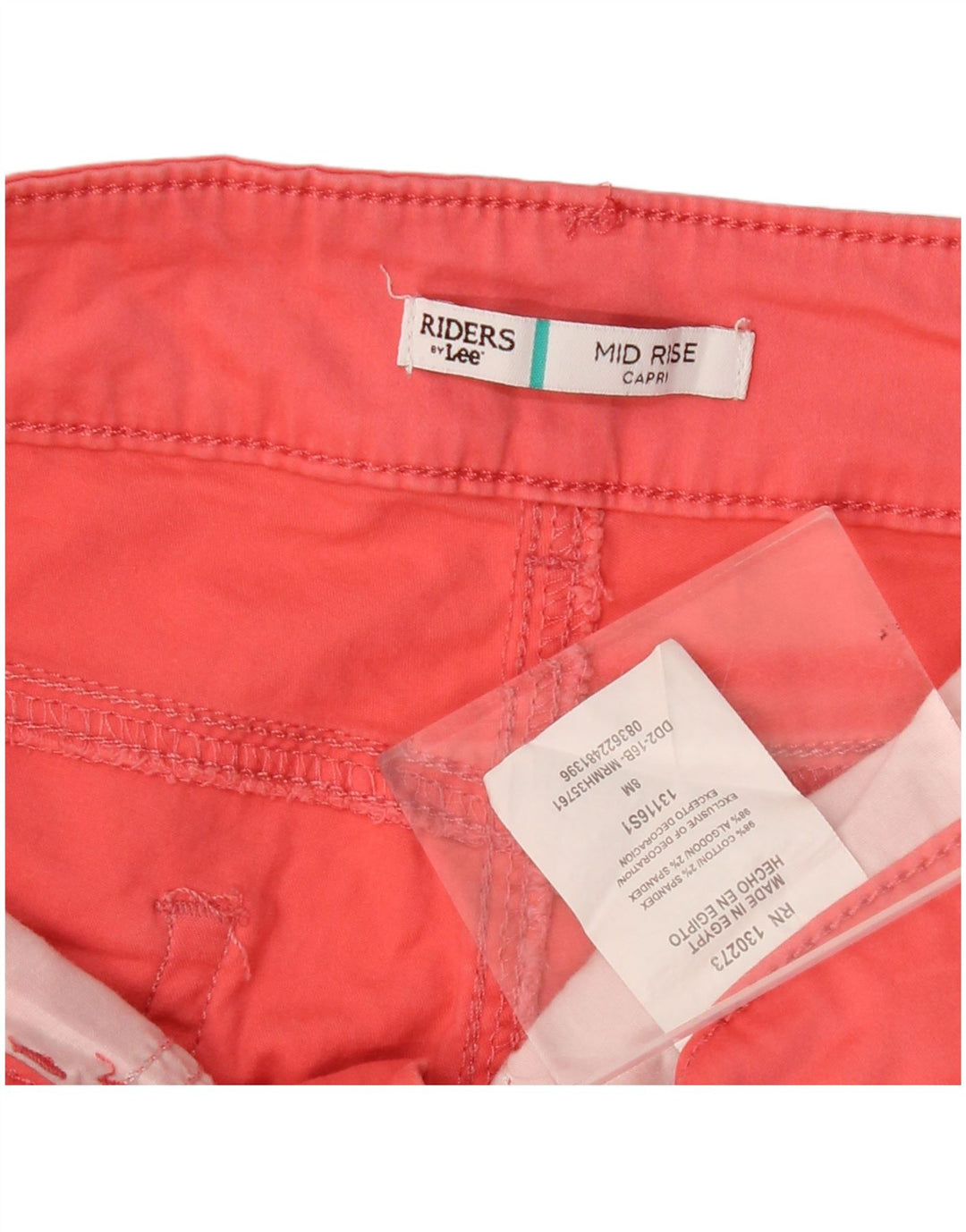 LEE Pantalones capri de tiro medio para mujer US 8 Medium W30 L18 Algodón rojo