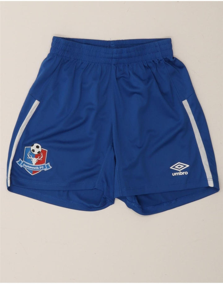 UMBRO Boys Dartmouth Graphic Sport Shorts 9-10 Years Medium Blue Polyester Vintage Umbro and Second-Hand Umbro from Messina Hembry 