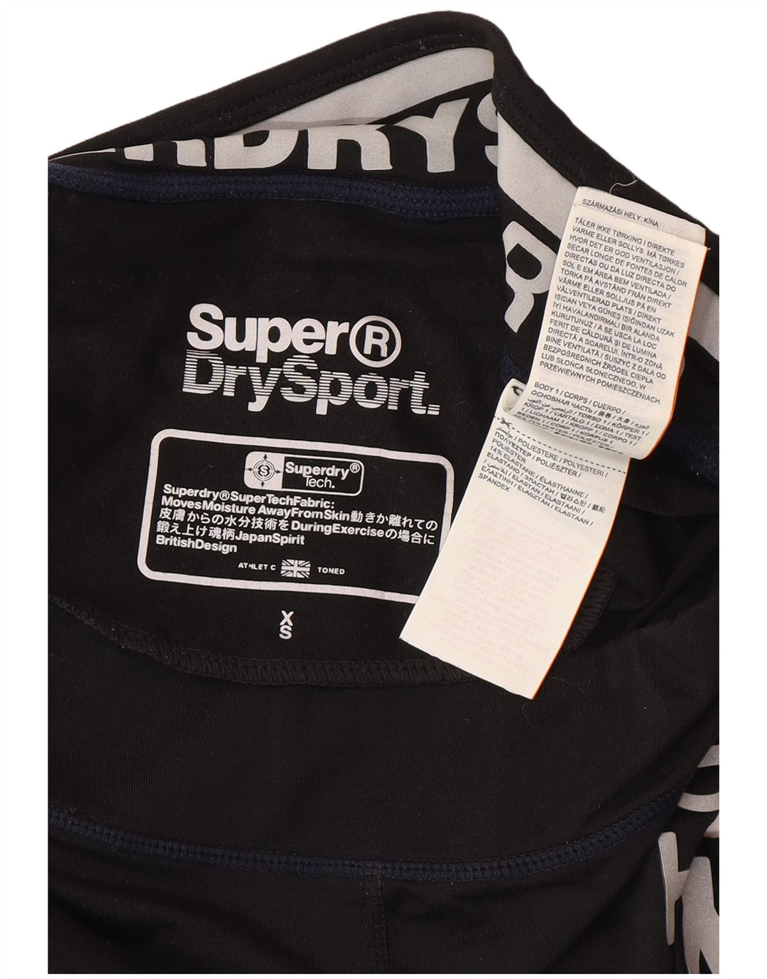Superdry Leggings Capri Gráficos para Mujer UK 6 XS Poliéster Negro